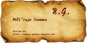 Mánya Gemma névjegykártya